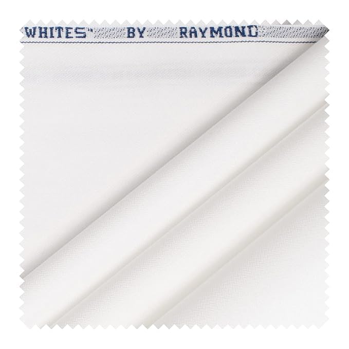 Image of Raymond Fabrics Raymond 100% Cotton Fabric (All Weather Fabric, Unstitched Premium Fabric, Solid, Less Wrinkles) (White, 1.7 Meters for Shirt)