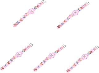 5 peças rosa infantil menina adorável borboletas crianças relógio elegante decorativo desenho animado crianças adorável ornamento bonito pulso moda D, rosa, 21X3CM, centímetro