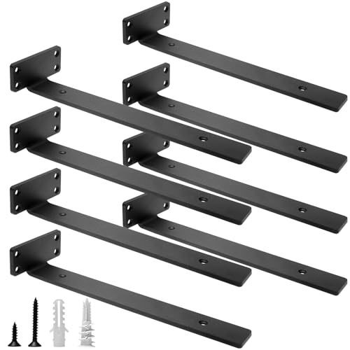 Heavy-Duty Floating Shelf Brackets, 12-Inch, 8 Pack