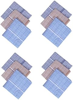 Kuber Industries Cotton 12 Piece Men's Handkerchief Set - Multicolour (CTKTC05641), Standard