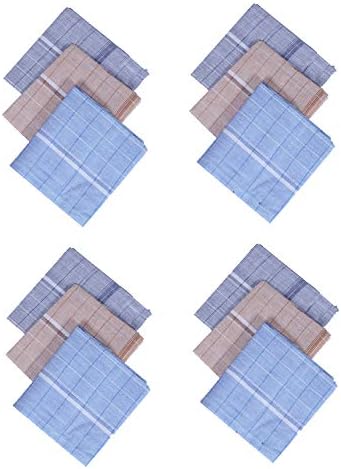 Kuber Industries Cotton 12 Piece Men's Handkerchief Set - Multicolour (CTKTC05641), Standard