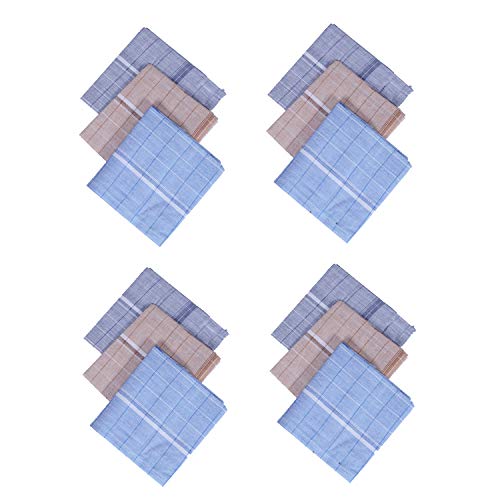 Kuber Industries Cotton 12 Piece Men's Handkerchief Set - Multicolour (CTKTC05641), Standard