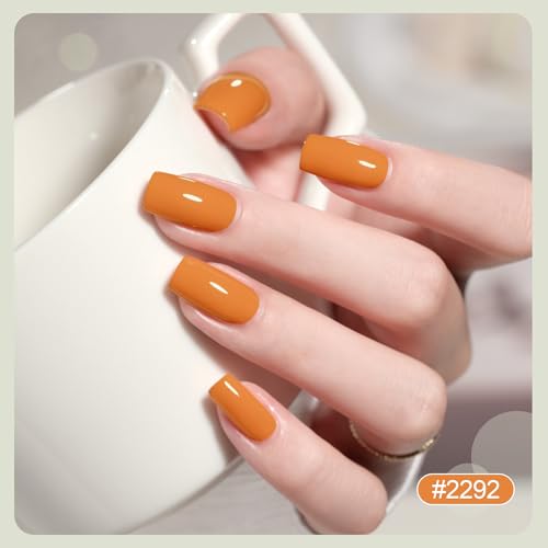 Image of GAOY Pastel Yellow Spring Gel Nail Polish Set, 6 Colors Orange Soak Off UV Light Cure Gel Polish Kit for Salon and Nail Art DIY at Home