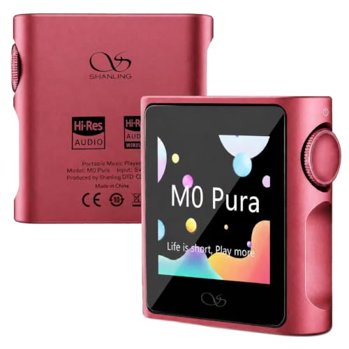 Image of SHANLING M0 Pura Hi-Res MP3 Music Player with Bluetooth 5.0,Portable Digital Audio Player, 2X CS43131 DAC,APP Control,3.5mm /Type-C Jack,384kHz /32bit,250mW@32Ω,MTouch OS (Berry Purple)