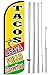 TACOS ASADA POLLO CARNITAS - Windless Swooper Flag Feather Banner Sign 15 ft Tall Kit yq-h, Yellow