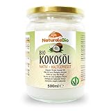 Bio Kokosöl 500ml Nativ. Kaltgepresst und Rein. Kokosöl bio kaltgepresst Herkunftsland Sri Lanka. Organic Raw Virgin Coconut Oil. NaturaleBio