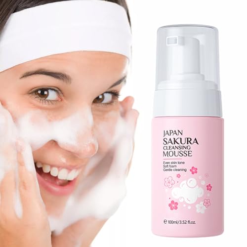 Mousse detergente: schiuma di pulizia profonda leggera | Cleanser delicato per uso quotidiano | Detergente per mousse idratante adatto per i tipi sensibili e tutti i tipi di pelle