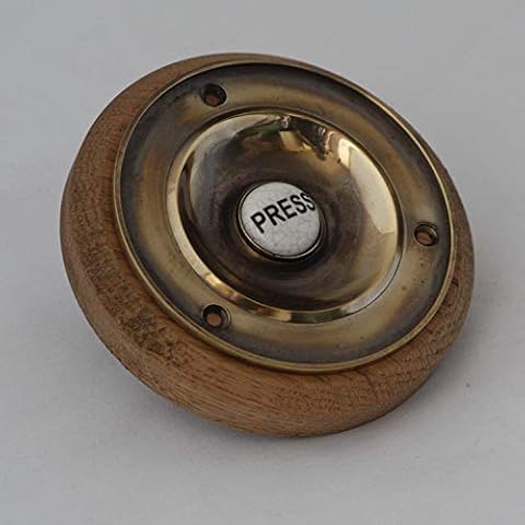 Large Victorian Brass Electric Bell Push Cover