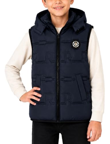 Image of Happy Cherry Boys School Padded Coat Kids Puffer Sleeveless Gilet Winter Warm Thick Vest Outwear Navy blue 13-14 Years