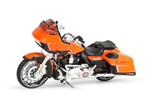 Moto miniature Harley-Davidson CVO Road Glide 1:18 orange pour vitrine de collection