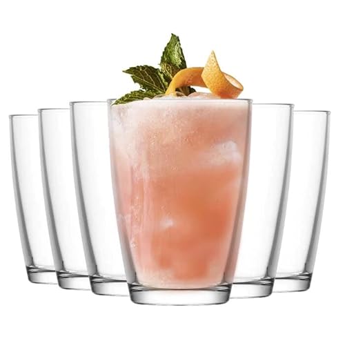 UNISHOP Longdrinkgläser 6er Set, spülmaschinengeeignete Trink-Gläser, 415 ml Universalgläser als Wassergläser Saftgläser Cover