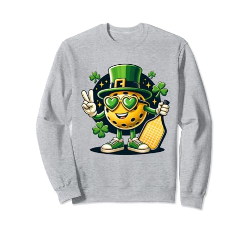 Divertido sombrero de pickleball de la suerte para el día de San Patricio, trébol irlandés Sudadera