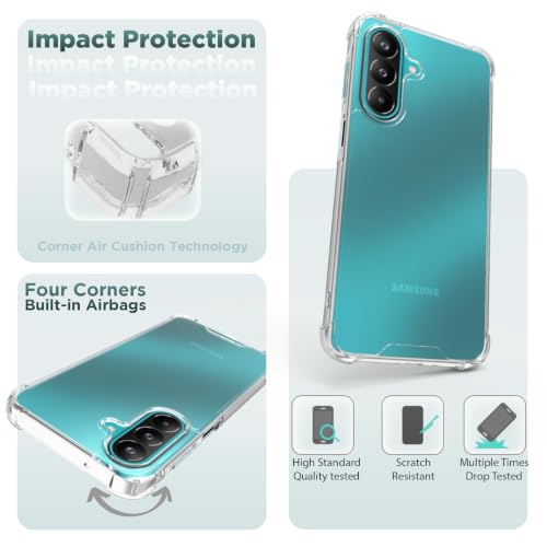 Image of RIGGEAR Shockproof Clear Hybrid Airbag Armor Back Cover Case Compatible with Samsung Galaxy M47 5G (Transparent PC and TPU Bumper)