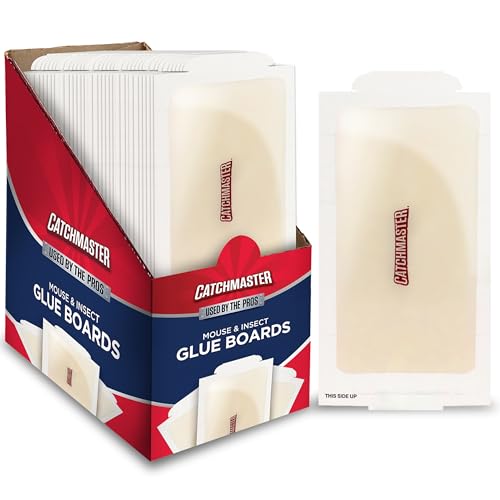 Catchmaster Compact Sticky Insect & Mouse Traps 75-Count, 3.5'x7' Glue Boards for Mice & Insects, Ultra Sticky Mouse Traps Indoor for Home Use in Garages, Basements & Attics, Capture in Tight Places