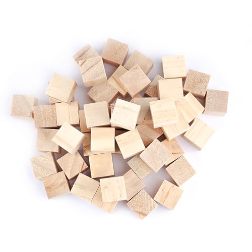 90 Stk Holzwürfel 20x20x20mm Holzklötze zum Basteln Kleine Holzwürfel zum Basteln Holzblock Blanko Natürliche Holzklötzchen zum Bastelns Quadratische Holz Würfel für DIY Handwerk Zahlen Malen Deko