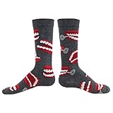 Wright Avenue Clacker Chattering Teeth Novelty Cotton Mens Crew Sock ( Gray - Large )