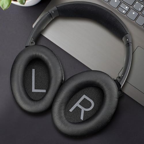 Ersatz Ohrpolster für Bose QuietComfort 45 (QC45) – Premium Ersatzpolster für Bose QuietComfort 45 (QC45) Kopfhörer Ohrpolster Ersatzpolster (Schwarz)