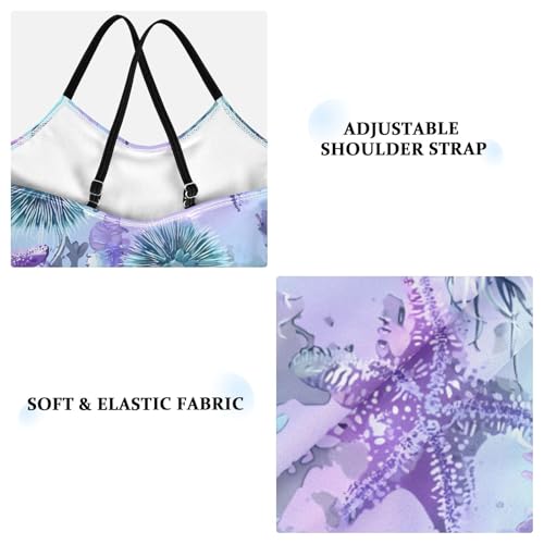 Colorful Starfish Pattern Girls One Piece Swimsuits Summer Quick Dry Beach Bathing Suit4