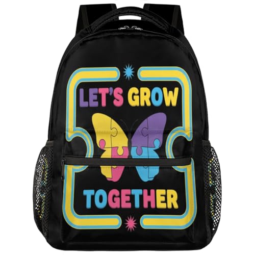 Mochila de viaje para laptop 15.6 juvenil con estampado de mariposas escolares