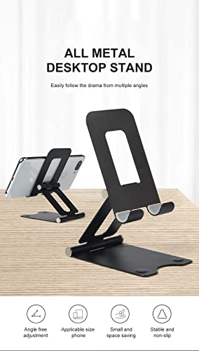 Image of Vodzy Aluminium 2 Way Adjustable Mobile Phone Foldable Holder Stand for All Smartphones, Tabs, Kindle, iPad,etc. | 2 Way Adjustable, For Smartphones, Tablets, E-Readers