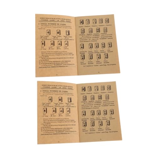 Vaguelly 2pcs Mahjong Book English Guide miniatura 1