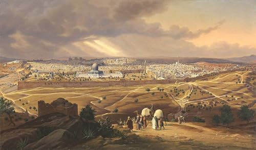 Tableau Vue de Jérusalem Hubert Sattler impression d'art premium