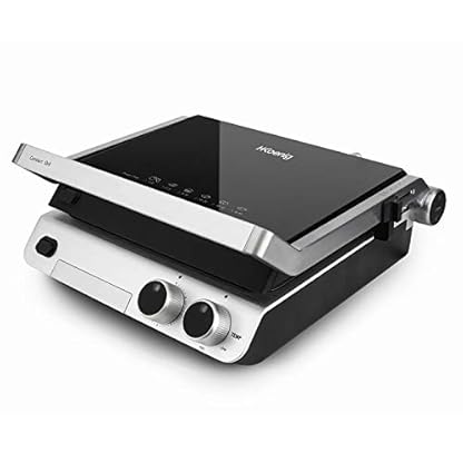 H.Koenig Kontaktgrill GR70 - Tischgrill - Panini Maker - Sandwich Maker - Leistung: 2000 W - Edelstahl - abnehmbare Platten - 180-Grad-Öffnung – Bild 3