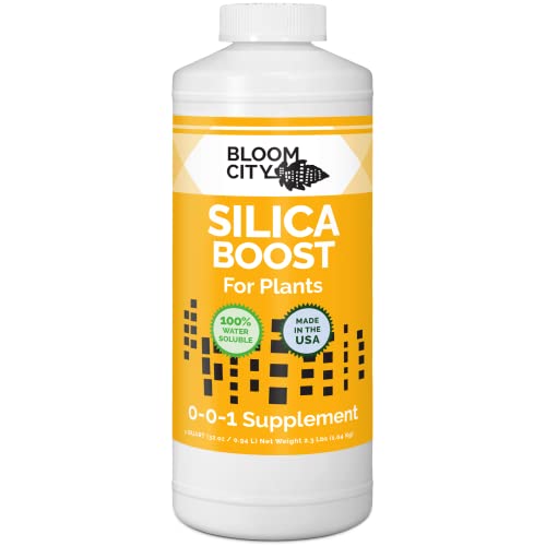 Bloom City Liquid Silica Boost Fertilizer and Supplement, Quart (32 oz) Concentrated Makes 180 Gallons
