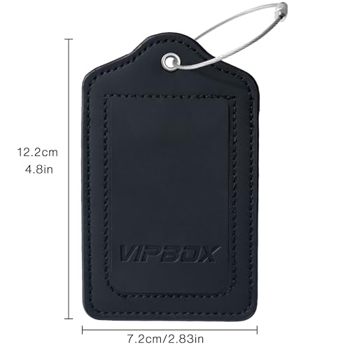 Luggage Labels Premium Travel Suitcase Tags for Baggage Easy to Write Waterproof with Name ID Card for Man Women (Black)2