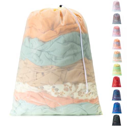 1 Pack Mesh Travel Laundry Bag 24" x 36"Extra Large Dirty Clothes Organizer
