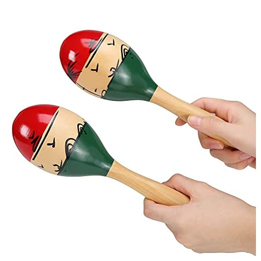 Professional Maracas, Wooden Rumba Shaker Rattle Latin Percussion Musical Instrument with Clear Sound for Adults Kids, Set of 2