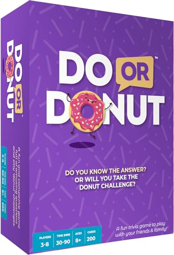 Do or Donut Card Game Exciting Family & Couples Game Night Challenge Fun Game for Family Gatherings Parties Classrooms Kids & Adults 3-8 Players Ages 8+ 30 Mins of Laughter & Entertainment!