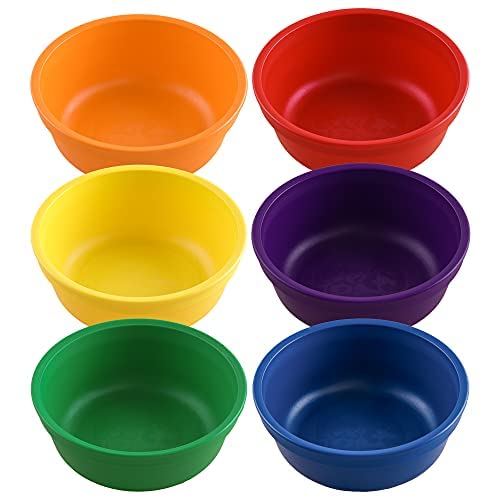 Re Play 12 Oz. Bowls For Snacks, Desserts, Or Small Side Dish In Orange, Yellow, Green, Red, Amethyst & Navy-Bpa Free- Made In Usa From Eco Friendly Recycled Milk Jugs - Crayon Box - Set Of 6 #TOP17