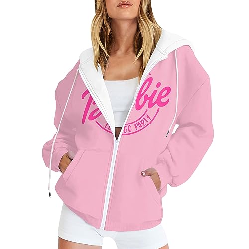 Generisch Barbie Kleidung, Pullover Damen Barbie Basic Hoodie Longsleeve...