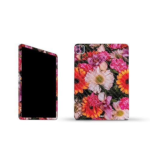 Image of MightySkins Carbon Fiber Skin Compatible with Apple iPad Pro 11 inch M2 4th Gen (2022) Full Wrap Kit - Watered Flowers | Protective, Durable Textured Carbon Fiber Finish | Easy to Apply | Made in The USA