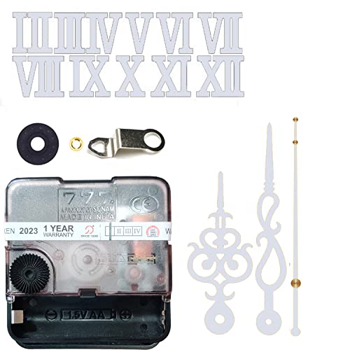 Image of 12 Pcs Arabic Mirrored Acrylic Numerals Movement Machine 22mm for Wood Resin Marble Clock Fancy Needles Pack 1 (White D2)