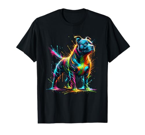 Splash Art Staffordshire Bull Terrier Staffy Terriers T-Shirt