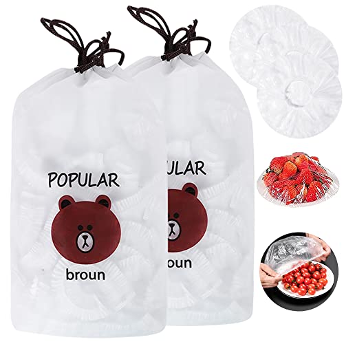 Sacs de Conservation Frais,200 Pcs Couvercles de Bols Réutilisables Élastiqués Couvercle de protection alimentaire,Pour Le Stockage Des Aliments Cover