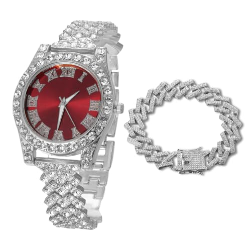 Montre Diamants Iced Out 36mm le cadeau idéal pour adolescent plaqué or