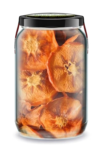 Zencefil Organik Cennet Hurması Kurusu Bi Kavanoz 660 cc. Cam Kavanozda Katkısız Trabzon Hurması Kurusu Hurma Cipsi