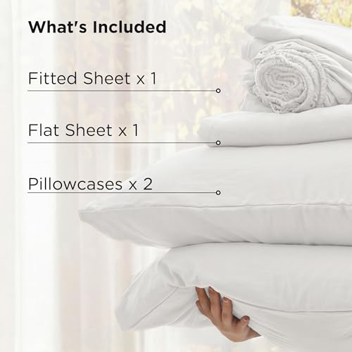 Image of Bedsure Deep Pocket Twin Sheets, 4 Piece, Prewashed Ultra-Soft, 18-inch | Extra Deep Pocket, Breathable, Secure Fit, Hotel Luxury Bed Sheets, Lightweight, For Air Mattress, Guest Bedroom