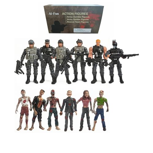 Ai-Fun 12PCS Zombie Police Movable Figures Playsets by Ai-Fun - Used condition - US$18.65