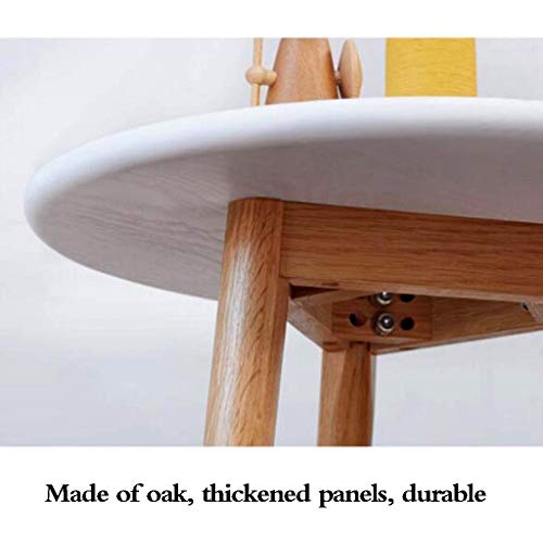 Table de café ronde en bois pour petit canapé et rangement magazine