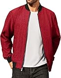 COOFANDY Men's Casual Classic Bomber Jacket Vintage Zip-Up Varsity Jackets Spring Lightweight Jackets