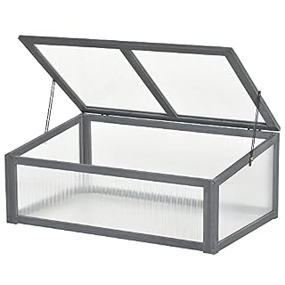 Outsunny serre froide bois 100 x 65 cm polycarbonate