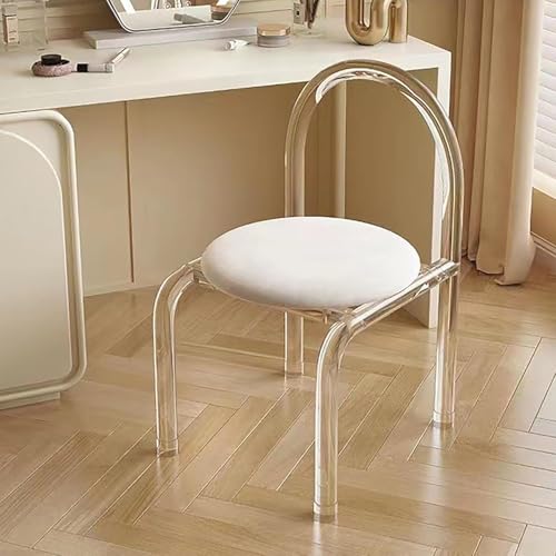 Taburete de maquillaje acrílico fácil de instalar con soporte para tocador 6