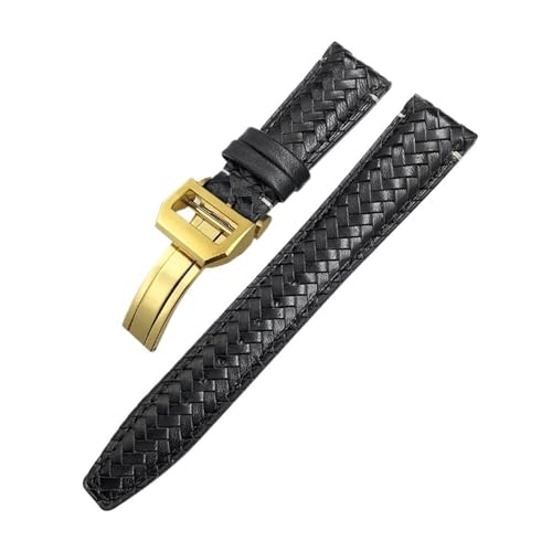 [X] J[uGhDvoh 20 ~[g 21 ~[g 22 ~[g Fit For IWC |gM[[ɓK pCbg̃n~gɓK WYuɓK U[vXgbv(Black Gold Buckle,21mm