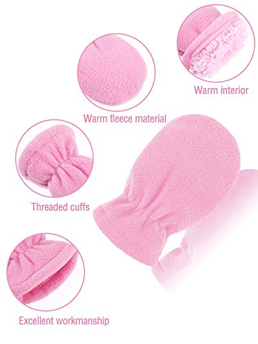 Image of SATINIOR 3 Pairs Baby and Toddler Winter Mittens Kids Fleece Warm Mittens for Baby Boy & Girl