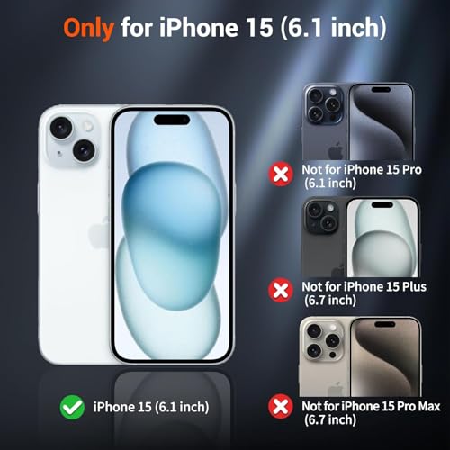 Image of AIBEX Magnetic Compatible Shockproof Case for iPhone 15 - Slim Protective Back Cover with Camera Lens Protection, Strong Magnetic Support, Anti-Slip Grip, Military Grade Drop Protection (Grey)