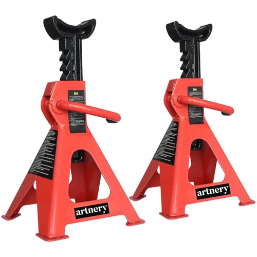 Image of Double Saftey Steel CAR Double Locking Jack Stand with Heavy Duty SELF Locking Ratchet Handle with Saftey PIN (3 TON)